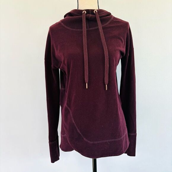 Sweaty Betty Luxe Invigorate Plum Funnel Neck Hoodie Sweatshirt Sz S - Picture 4 of 7